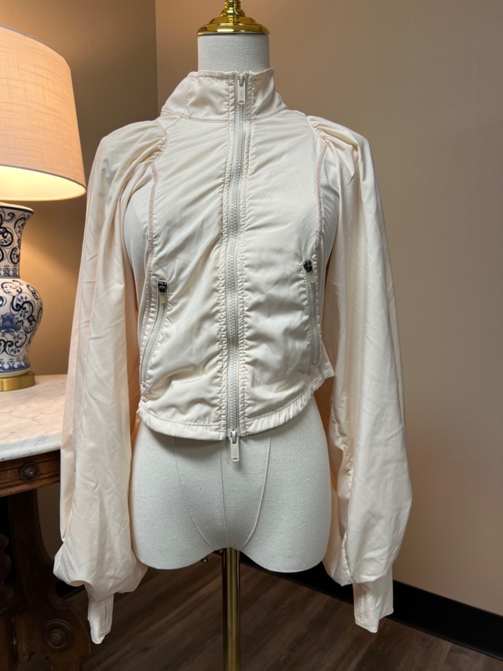 FP Movement by Free People Cream Zip-Front Bomber Jacket